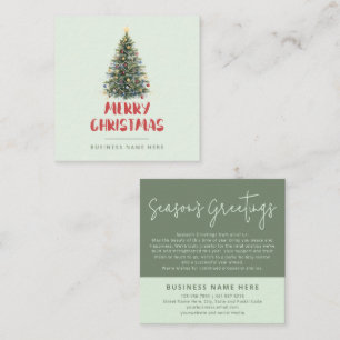 Rustikale Wasserfarbe Weihnachtsgrüße Quadratische Visitenkarte