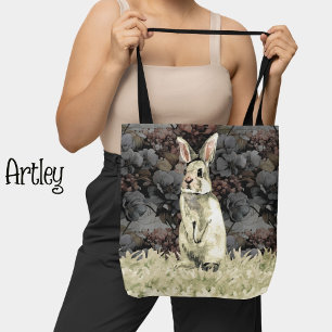 Rustikale Wasserfarbe Weißes Kaninchen Vintage-Blu Tasche