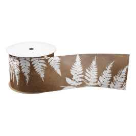 Rustikale Wasserfarbe Wild Fern Botanisch Satinband