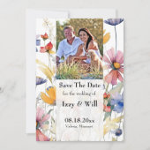 Rustikale Wasserfarbe Wildblumen Foto Einladung (Vorderseite)