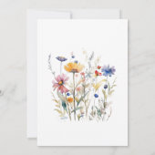 Rustikale Wasserfarbe Wildblumen Foto Einladung (Rückseite)