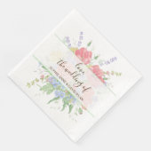 Rustikale Wasserfarbe Wilde Blume Hochzeit Serviette (Ecke)