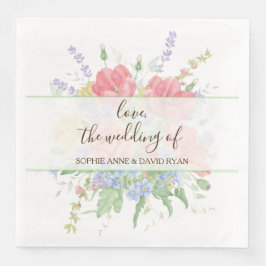 Rustikale Wasserfarbe Wilde Blume Hochzeit Serviette