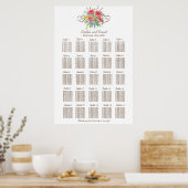 Rustikale Wasserfarbe Wilde Blume Sitzplan 250 Poster (Küche)