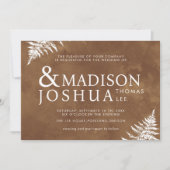 Rustikale Wasserfarbe Wilde Vegetation Fern Weddin Einladung (Vorderseite)