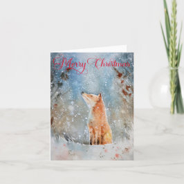 Rustikale Wasserfarbe Winterfox Weihnachten