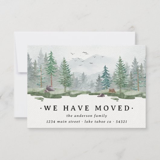 Rustikale Wasserfarbe Wir haben den Pinienwald ver Ankündigung (Vorderseite)