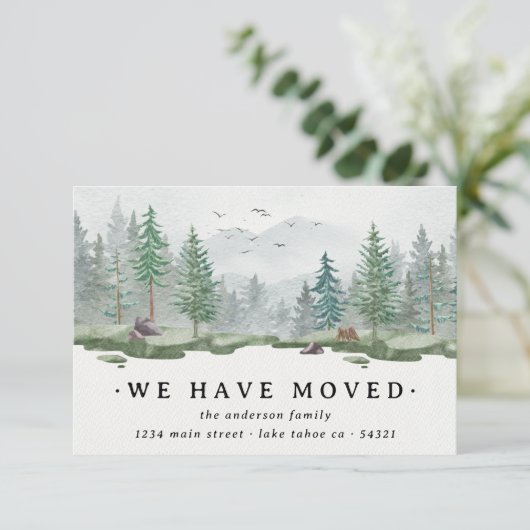 Rustikale Wasserfarbe Wir haben den Pinienwald ver Ankündigung (Stehend Vorderseite)