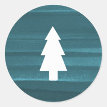 Rustikale Wasserfarben-Aufkleber - Baum