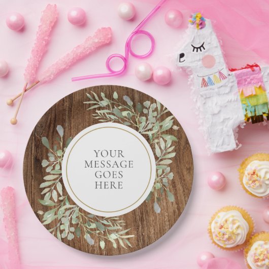 Rustikale Wasserfarben Blätter Feiern Pappteller (Party)