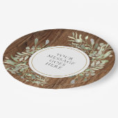 Rustikale Wasserfarben Blätter Feiern Pappteller (Schrägansicht)