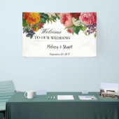 Rustikale Wasserfarben Blumen Willkommen Hochzeit Banner (Messeveranstaltung)