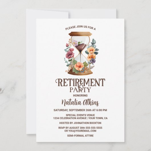 Rustikale Wasserfarben Blumenstunde Einladung (Vorderseite)