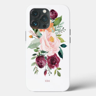 Rustikale Wasserfarben-Botanik mit Monogramm iPhone 13 Pro Hülle