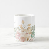 Rustikale Wasserfarben Florals auf der Bühne Grüne Kaffeetasse (Mittel)
