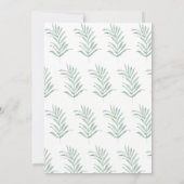 Rustikale Wasserfarben Florals auf Sage Green Wedd Einladung (Rückseite)