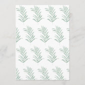 Rustikale Wasserfarben Florals auf Sage Green Wedd Menükarte (Rückseite)