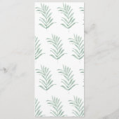 Rustikale Wasserfarben Florals auf Sage Green Wedd Programm (Rückseite)