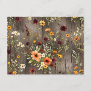 Rustikale Wasserfarben Florals mit Wildblumen Postkarte