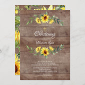 Rustikale Wasserfarben Gelbe Sonnenblumen Christen Einladung (Vorne/Hinten)