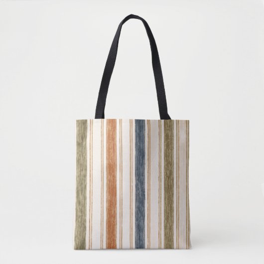 Rustikale Wasserfarben-Gestreifte-Tasche Tasche (Vorderseite)