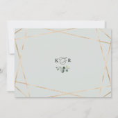 Rustikale Wasserfarben Grüne Goldene Probe Abendes Einladung (Rückseite)