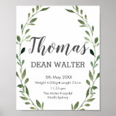 Rustikale Wasserfarben Grüne Kunst, Dichtung und M Poster (Vorne)