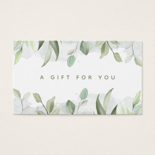 Rustikale Wasserfarben Grüne Unternehmerische Gesc (Vorderseite)