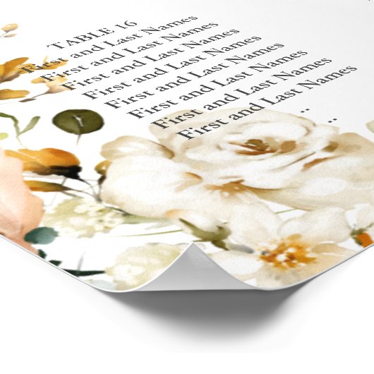 Rustikale Wasserfarben Herbst Blume Poster (Ecke)