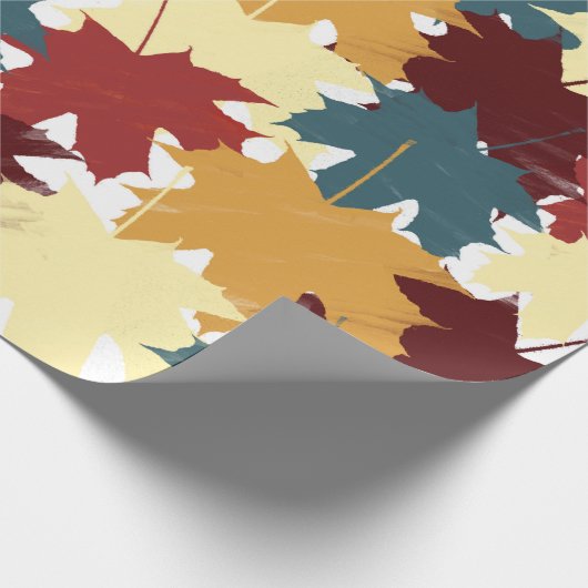 Rustikale Wasserfarben Herbst Herbst Blätter Geschenkpapier (Ecke)