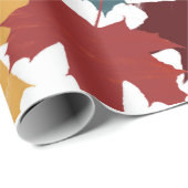 Rustikale Wasserfarben Herbst Herbst Blätter Geschenkpapier (Rolleneckpunkt)