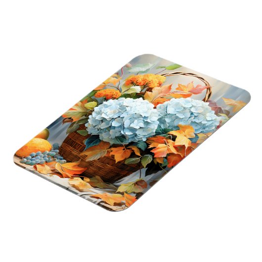 Rustikale Wasserfarben Herbstblumen-Schale Magnet (Linke Seite)