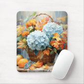 Rustikale Wasserfarben Herbstblumenkörbchen Mousepad (Mit Mouse)