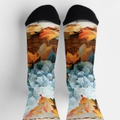 Rustikale Wasserfarben-Herbstblumenkörbchen Socken (Oben)