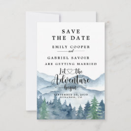 Rustikale Wasserfarben-Hochzeit im Wald  Save The Date