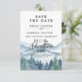 Rustikale Wasserfarben-Hochzeit im Wald Save The Date (Stehend Vorderseite)