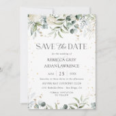 Rustikale Wasserfarben Hochzeit retten Datum Einladung (Vorderseite)