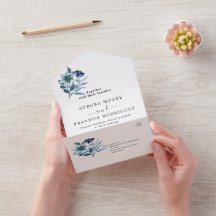 Rustikale Wasserfarben-Illustration Blaues Blumenb