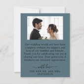 Rustikale Wasserfarben-Illustration Blaues Blumenb Dankeskarte (Rückseite)