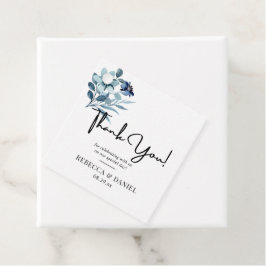 rustikale Wasserfarben-Illustration blaues Blumenb Geschenkanhänger