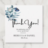 rustikale Wasserfarben-Illustration blaues Blumenb Geschenkanhänger (Vorderseite)