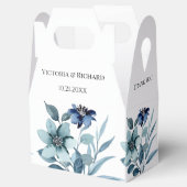 Rustikale Wasserfarben-Illustration Blaues Blumenb Geschenkschachtel (Geöffnet)