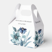Rustikale Wasserfarben-Illustration Blaues Blumenb Geschenkschachtel (Vorderseite)
