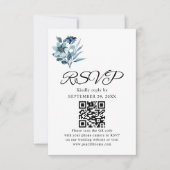 rustikale Wasserfarben-Illustration blaues Blumenb RSVP Karte (Vorderseite)