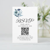 rustikale Wasserfarben-Illustration blaues Blumenb RSVP Karte (Stehend Vorderseite)