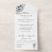 rustikale Wasserfarben-Illustration Blumenarrangem All In One Einladung (Innen Boden)