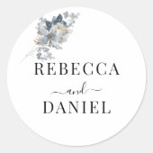 rustikale Wasserfarben-Illustration Blumenarrangem Runder Aufkleber (Vorderseite)