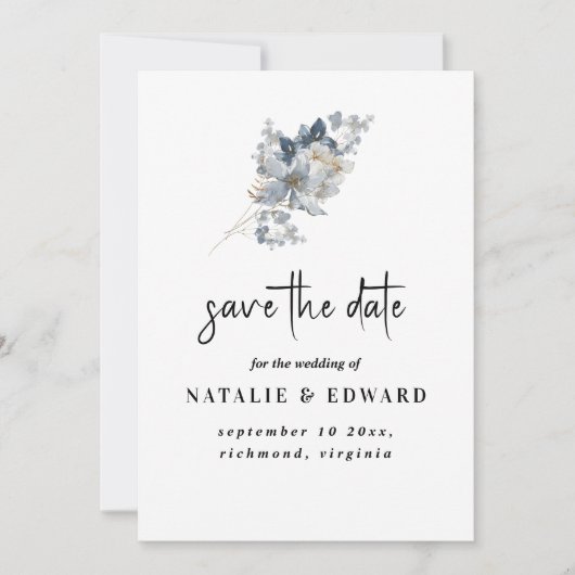 Rustikale Wasserfarben-Illustration Blumenarrangem Save The Date (Vorderseite)