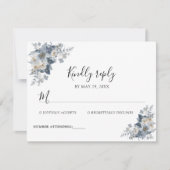 rustikale Wasserfarben-Illustration einer Blume RSVP Karte (Vorderseite)