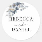 rustikale Wasserfarben-Illustration einer Blume Runder Aufkleber (Vorderseite)